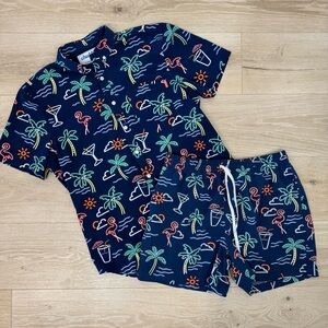 Chubbies The Neon Lights Friday Shirt & Swim Trunk Set